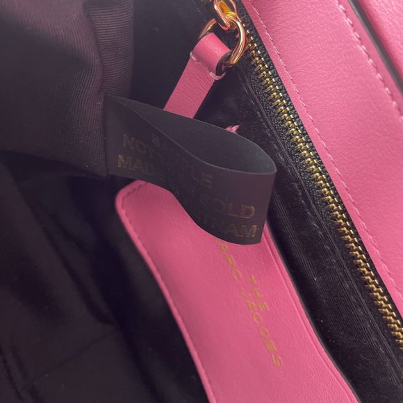 *RARE* MARC JACOBS The J Link Quilted Velvet & Leather Shoulder Bag - Pink & Red - Picture 10 of 14